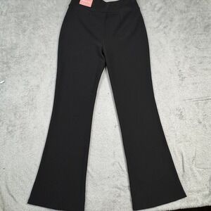 NWT Indero Scuba Black Flare Pants Gold Chain Belt High Waist L/XL BRAND NEW!